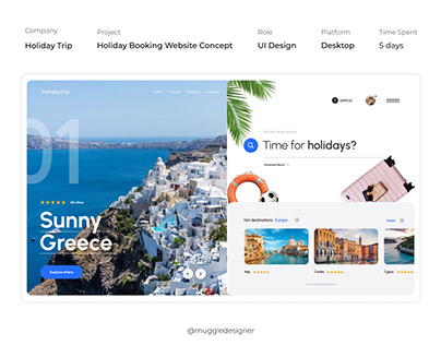 Holiday Booking Website Concept