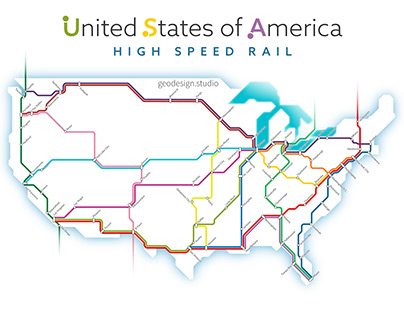 High Speed Rail Transit Map of the USA