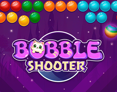Bubble Shooter game. UX/UI design. Concept.