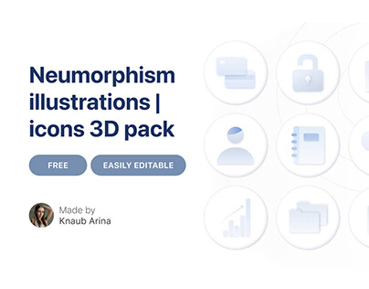 3D Neumorphism Illustrations Icons Pack