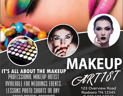 makeup artist flayer Publicité graphique design