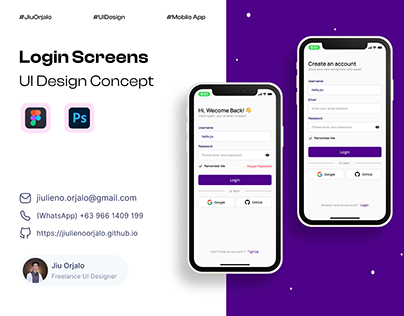 Login Screens on Mobile App | UI Concept