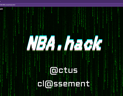 NBA.hack site concept - dev HTML/CSS - webdesign