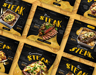 Steaks Menu Social Media Post Templates