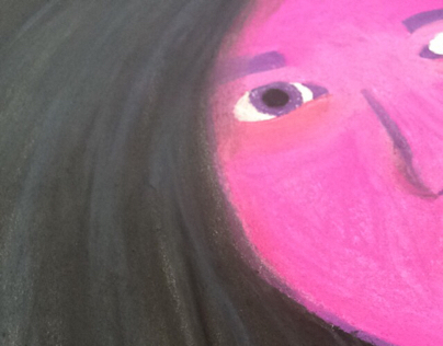 Chalk Pastel Self Portrait: Detail Shot