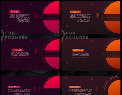 Magenta & Orange Animated Stream Overlay Pack
