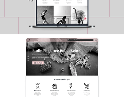 Landing page for ballet school