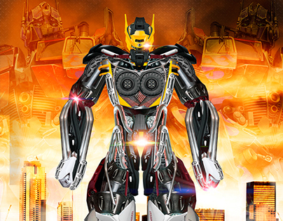 Digital Art: Transformer using masks, in Photoshop.