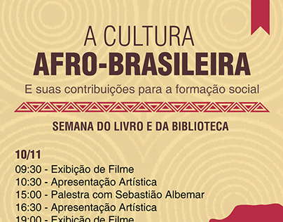 Banner - Semana do Livro - A Cultura Afro-Brasileira.