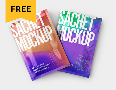 Free Sachet Mockup Set