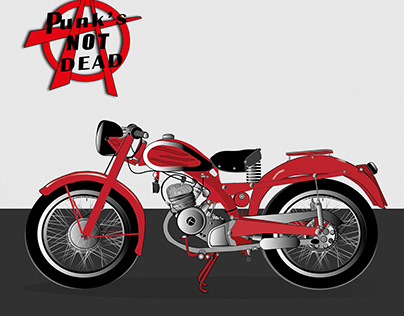 Red passion - vintage design motorcycle