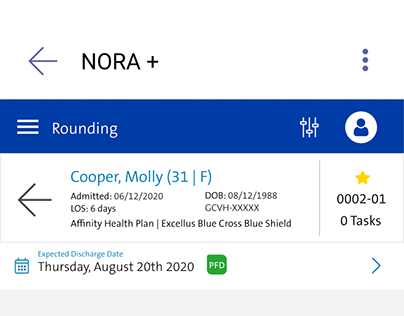 NORA Rounding App UI
