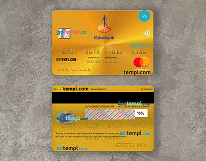 Netherlands Rabobank mastercard gold template