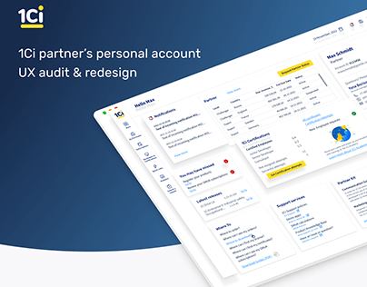 1Ci partner's personal account - UX audit & redesign