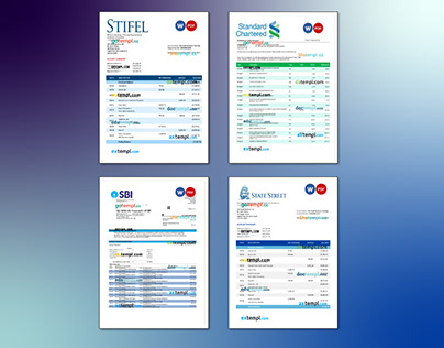 Stifel India bank business bank statement templates
