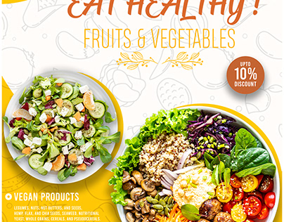 Eat Healthy Food Service Poster Design