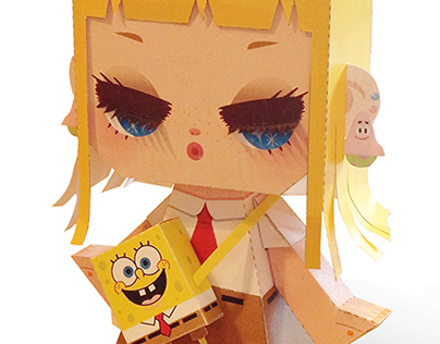 spongebob girl paper toy