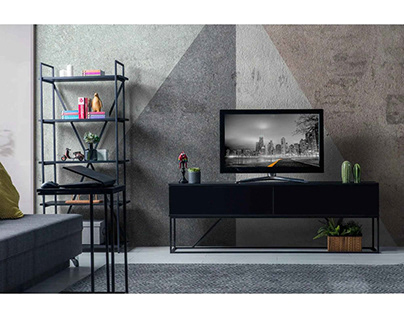 Modern Zen TV Stand with Storage Drawers