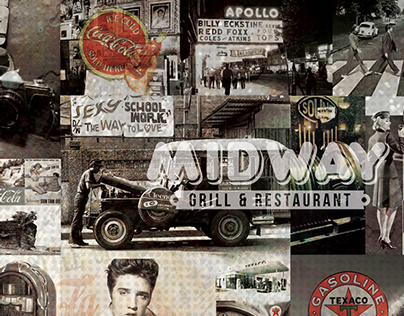 Midway Grill Diner Mural Sticker
