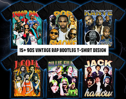 90s vintage bootleg rap t-shirt design