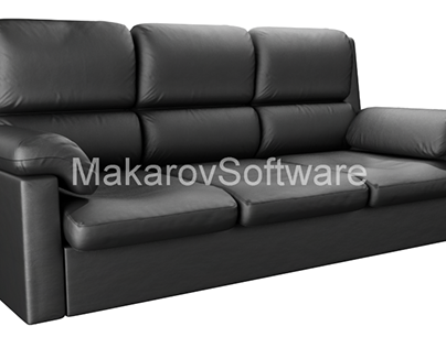3D leather couch