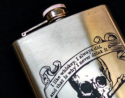 Laser Engraved Whiskey Flask