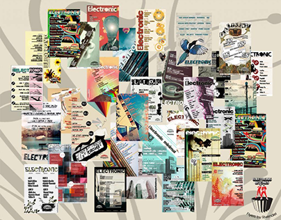 Collage Flyers mainly for party Electronic
