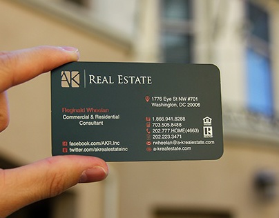 Real Estate Black Metal Business Card