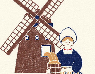 Dutch windmill and Tiger Bread