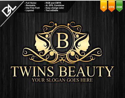 Twins Beauty Logo Template