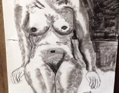 Drawings in charcoal