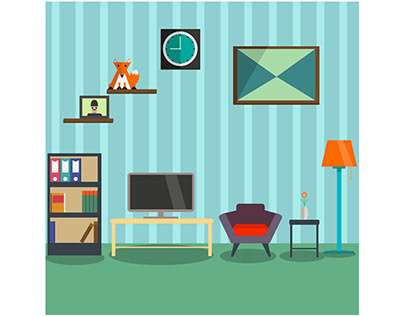 Flat Design - Living Room