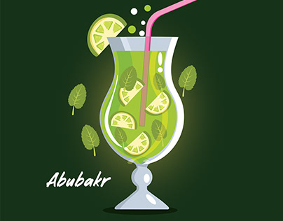 Mojito cocktail design illustration