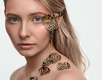 Makeup with butterflies