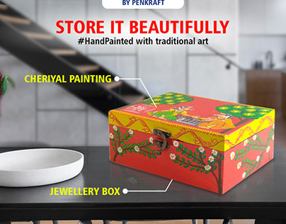 Jewellery Box with Cheriyal Painting design