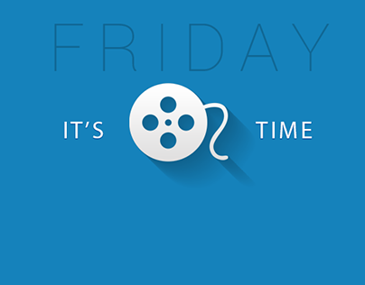 Friday its Movie Time icon long shadow