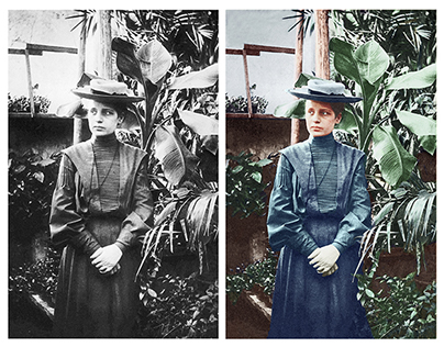 Colorisation of a photograph of Lise Meitner