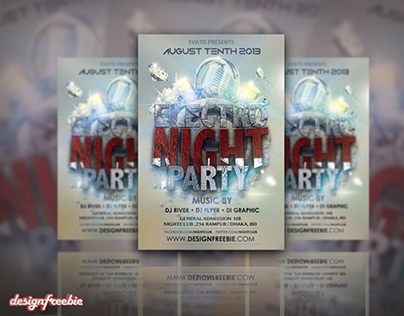 ELECTRO BASS PARTY FREE FLYER TEMPLATE PSD