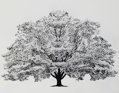 Trees - pointillism