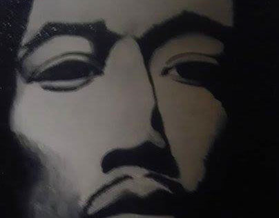 Jimmy Hendrix Acrylic Portrait