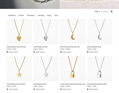 eCommerce, Sterling Silver & Gold Vermeil Jewellery