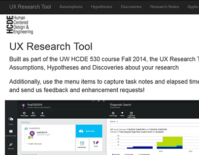 UX Research Application for HCDE 530 Fall 2014
