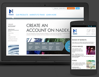 Nadex desktop and mobile site