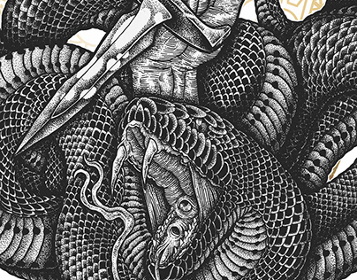Golden Crown Snake ScreenPrinted Poster