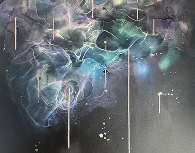 Painting abstract art "Candy cloud" Saize 35х50см,2022