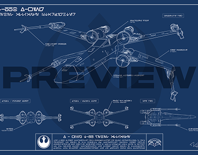 Rebel Alliance X-Wing T65 - Blueprints