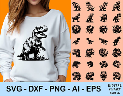 T-Rex Dino Vector Illustration SVG Bundle