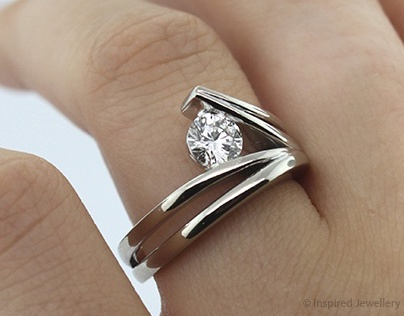 Waved Diamond Ring
