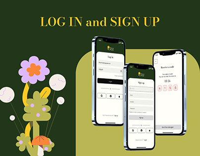 Mobile app " Log in and Sign up"