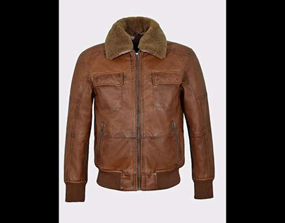 Men’s Brown Bomber Aviator Leather Jacket